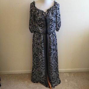 White House Black Market Black and White Paisley Dress